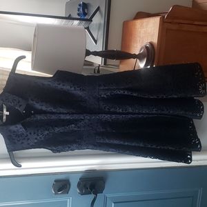 Rachel Roy Navy Blue floral Laser cut dress